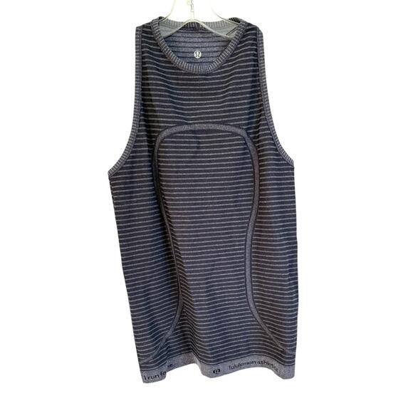 Lululemon Swiftly Tech Tank Rugby Stripe Tonal Heathered Black Grape – Sz S (4-6 - Picture 3 of 5